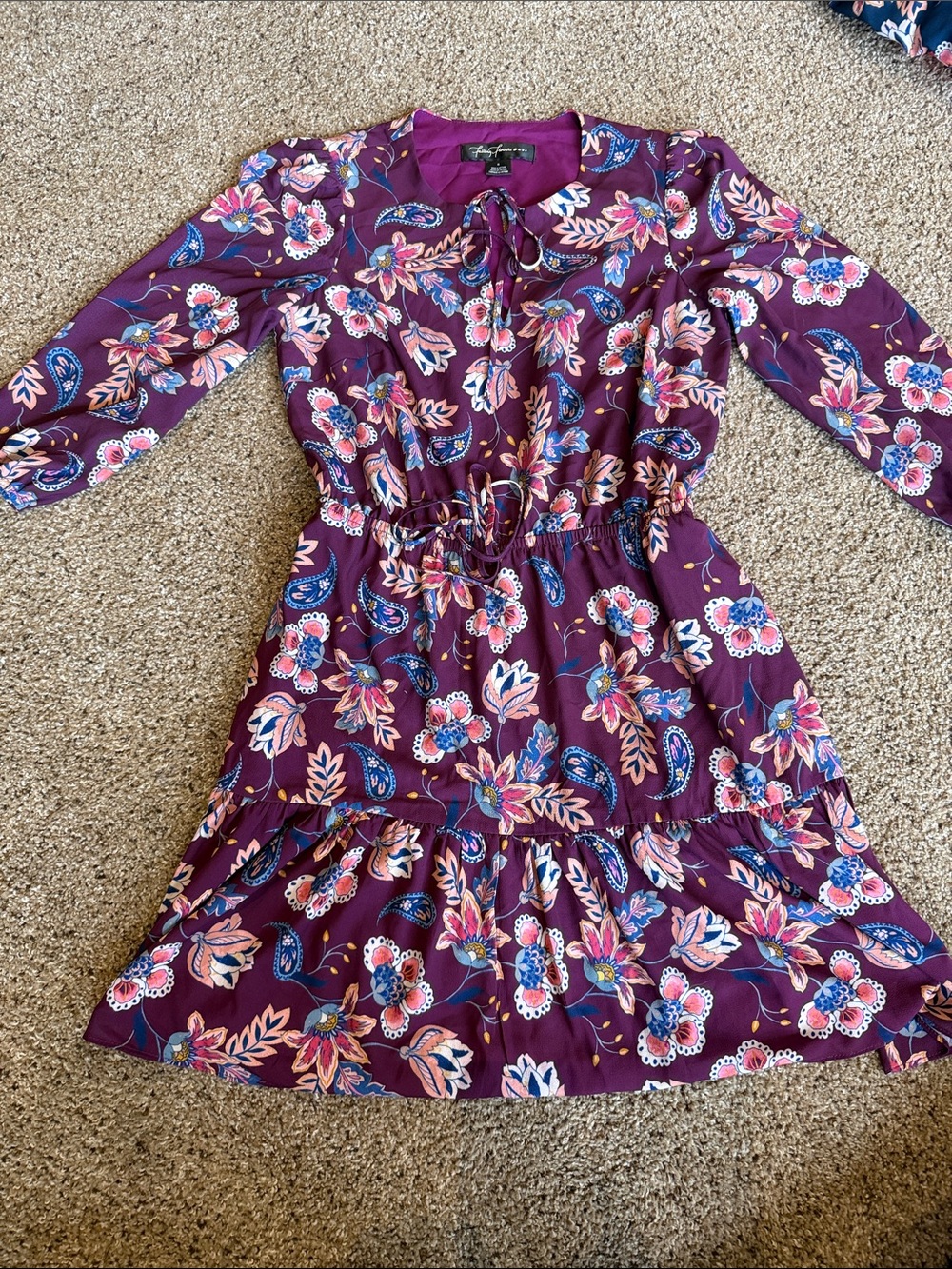Unknown Brand Plum Floral Midi Dress
